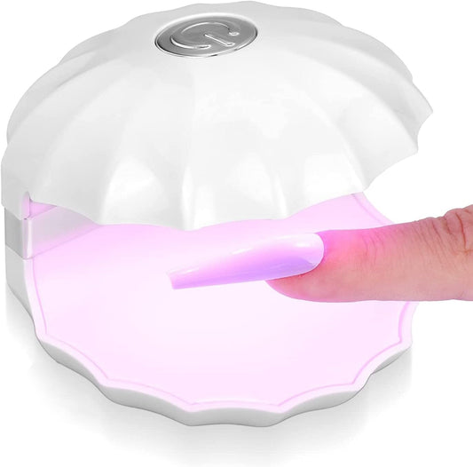 Mini Nail LED Lamp, 18W Shell-Shaped Nail Lamp Portable UV Light Nail Lamp USB Rechargeable Nail Polish Curing Lamps, Home Salon Nail Art DIY Tools Nail