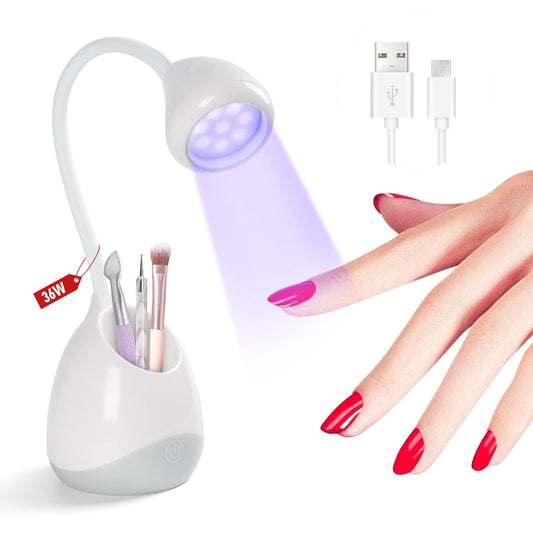 LED UV Nail Lamp: 36W Mini UV Light for Gel Nails with Nail Brush Holder Gel Nail Lamp and Flash Cure Light for Nails Portable U V Lamp