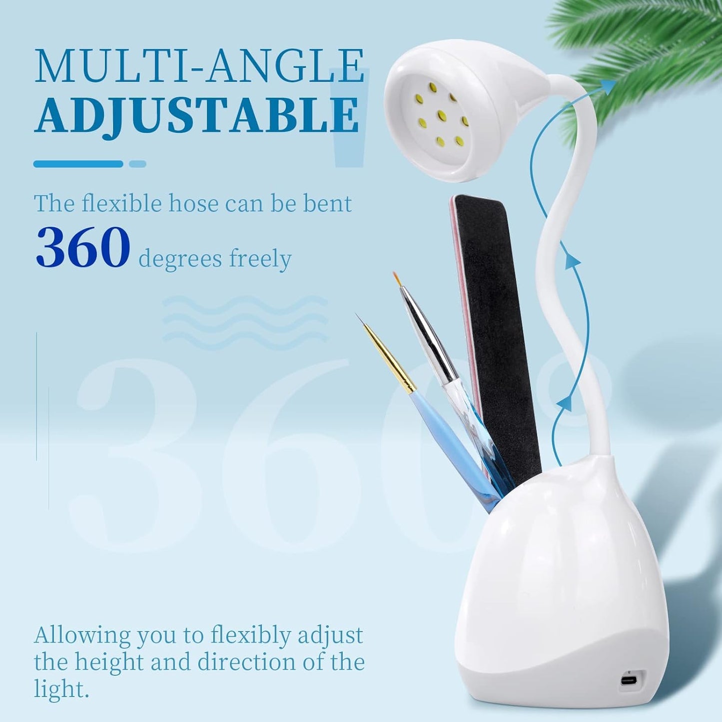 LED UV Nail Lamp: 36W Mini UV Light for Gel Nails with Nail Brush Holder Gel Nail Lamp and Flash Cure Light for Nails Portable U V Lamp
