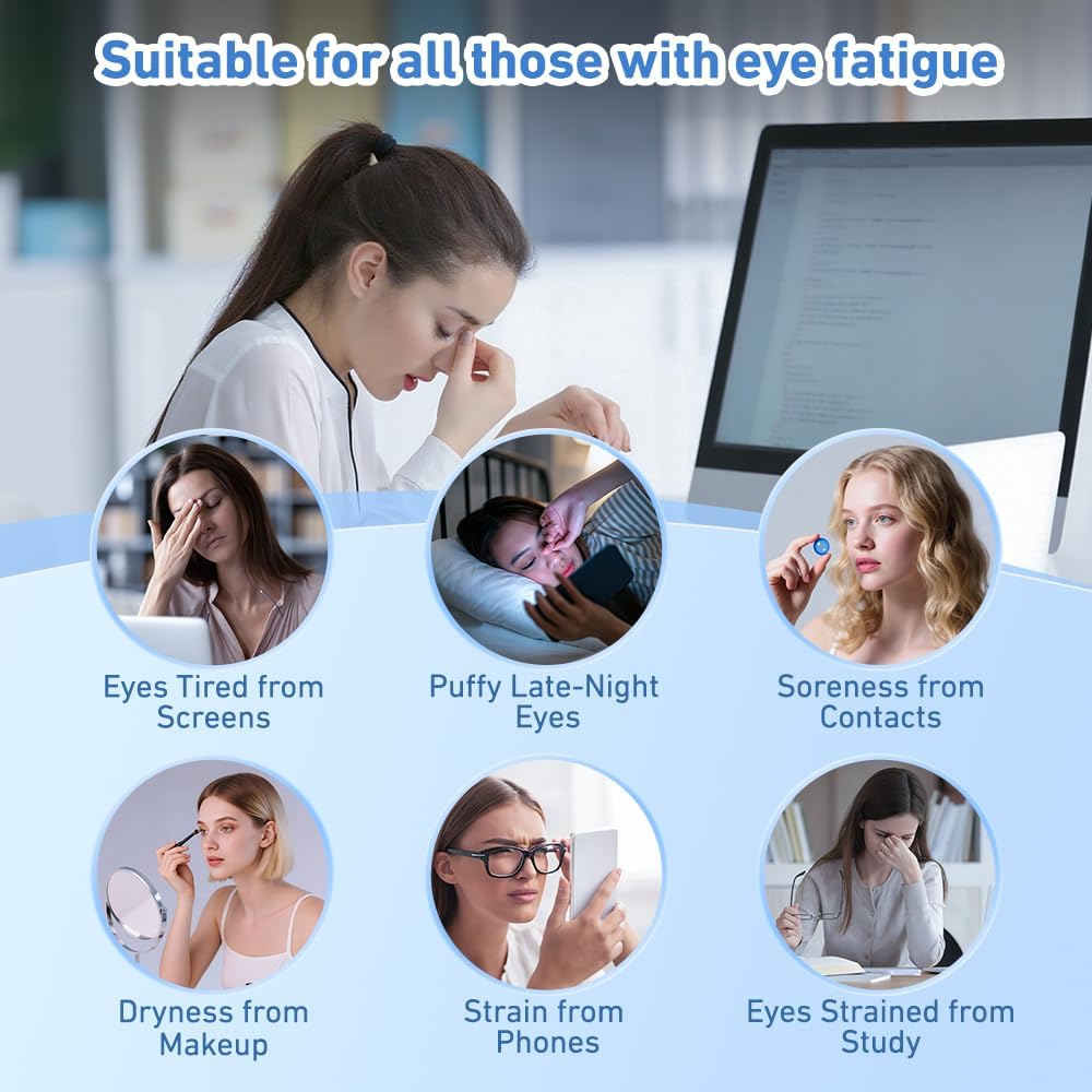 Powerful Dry Eye Relief Product, Heated Eye Care Device, Moist Heat Treatment with High Concentration Steam for Tired, Sore or Dry Eyes