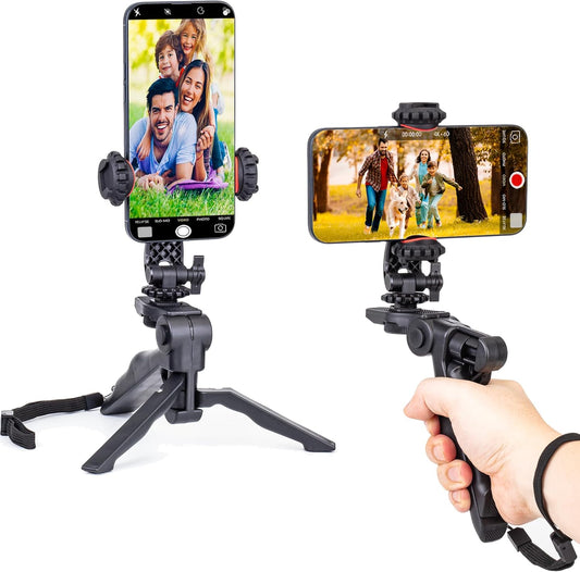 Phone Tripod Stabilizer, Smartphone Handheld Portable Selfie Stick Desktop Tabletop Stand Mount Holder for All Smartphones