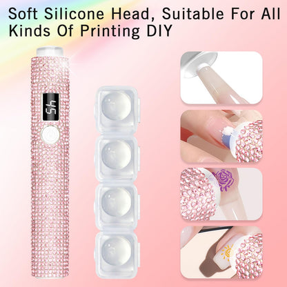 Handheld UV Light for Gel Nails, Glitter UV Nail Lamp, Cordless Portable Mini Gel Nail Lamp for Fast Curing, Rechargeable LCD Polish Nail Dryer