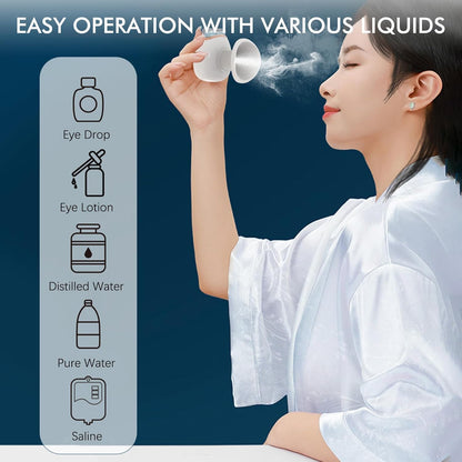 Heated Nano Eye Mist Steam Sprayer - Portable and Rechargeable, Facial Steamer for Dry Eye Relief