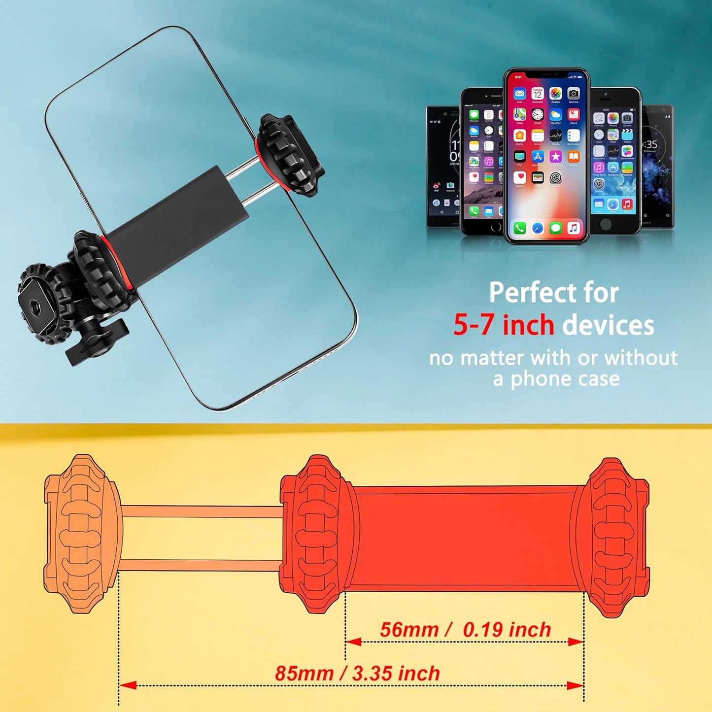 Phone Tripod Stabilizer, Smartphone Handheld Portable Selfie Stick Desktop Tabletop Stand Mount Holder for All Smartphones
