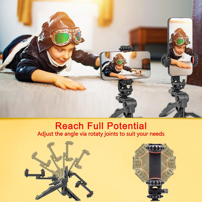 Phone Tripod Stabilizer, Smartphone Handheld Portable Selfie Stick Desktop Tabletop Stand Mount Holder for All Smartphones