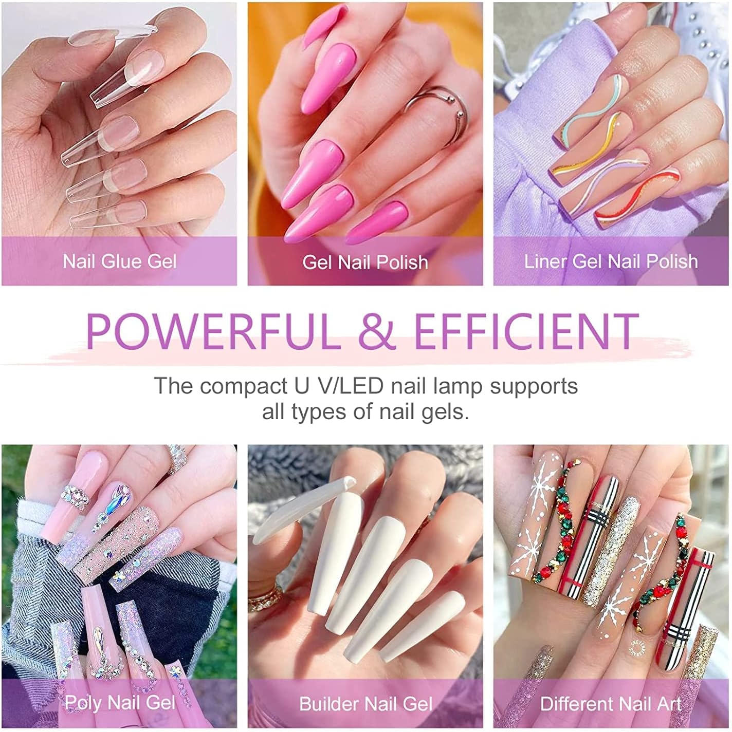 Mini Nail LED Lamp, 18W Shell-Shaped Nail Lamp Portable UV Light Nail Lamp USB Rechargeable Nail Polish Curing Lamps, Home Salon Nail Art DIY Tools Nail